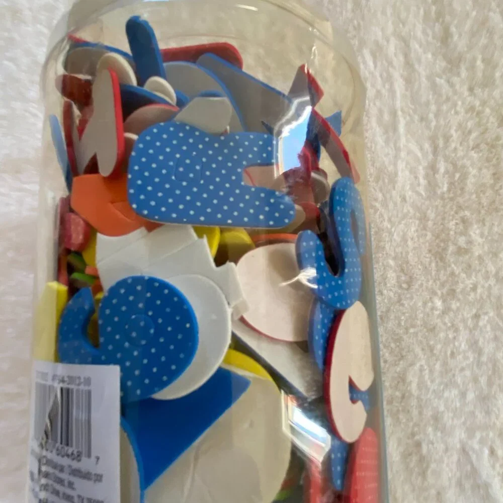 Foam Stickers Bright Letters Numbers Shapes 4.5 Oz. Container NEW learning craft